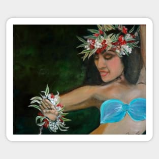 Hawaiian Hula Girl 11 Sticker